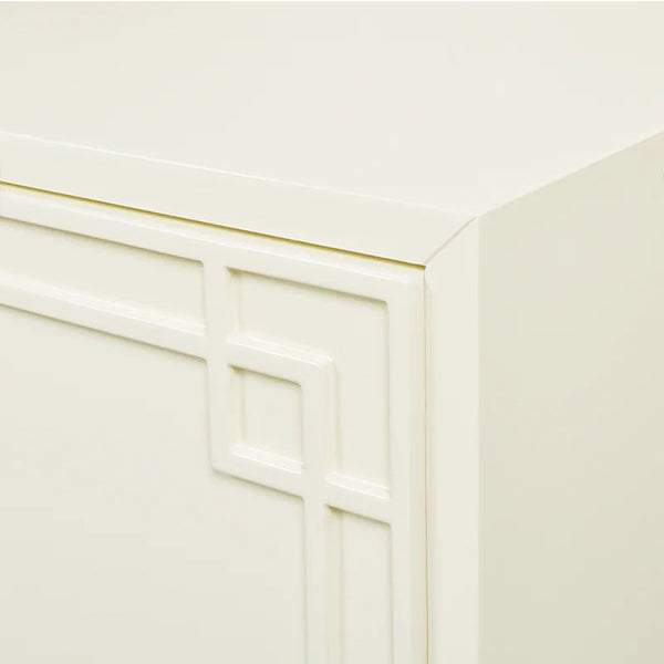 white handless sideboard cabinet crafted from mdf 