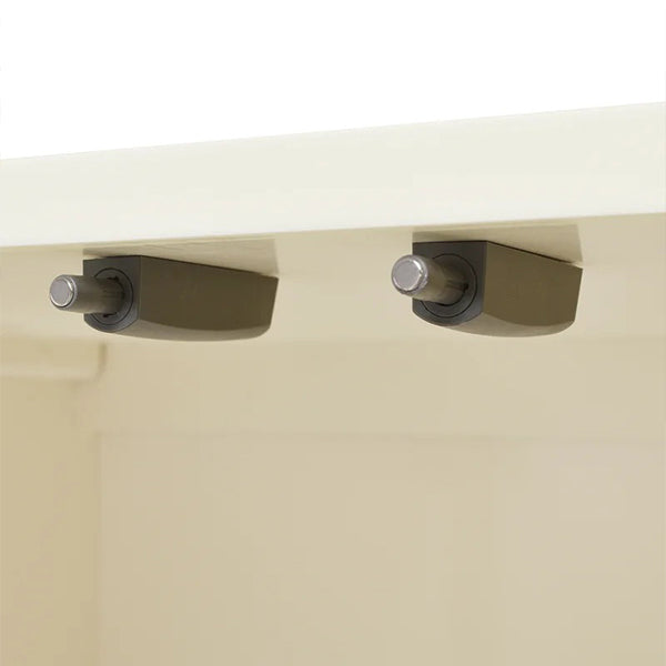 Hettich soft-close openable shutters from Germany used in white sideboard
