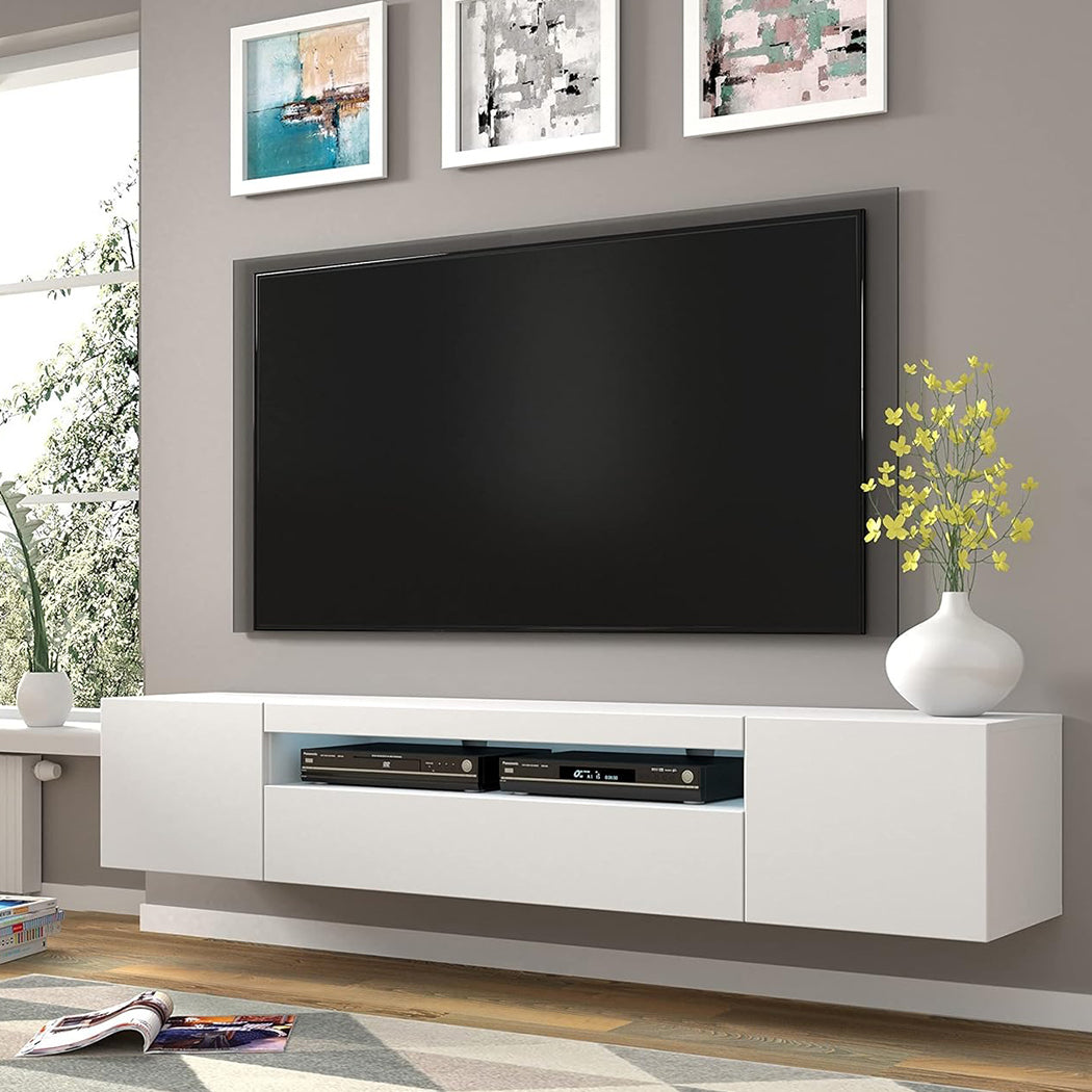 Modern tv stand in matte white for living room
