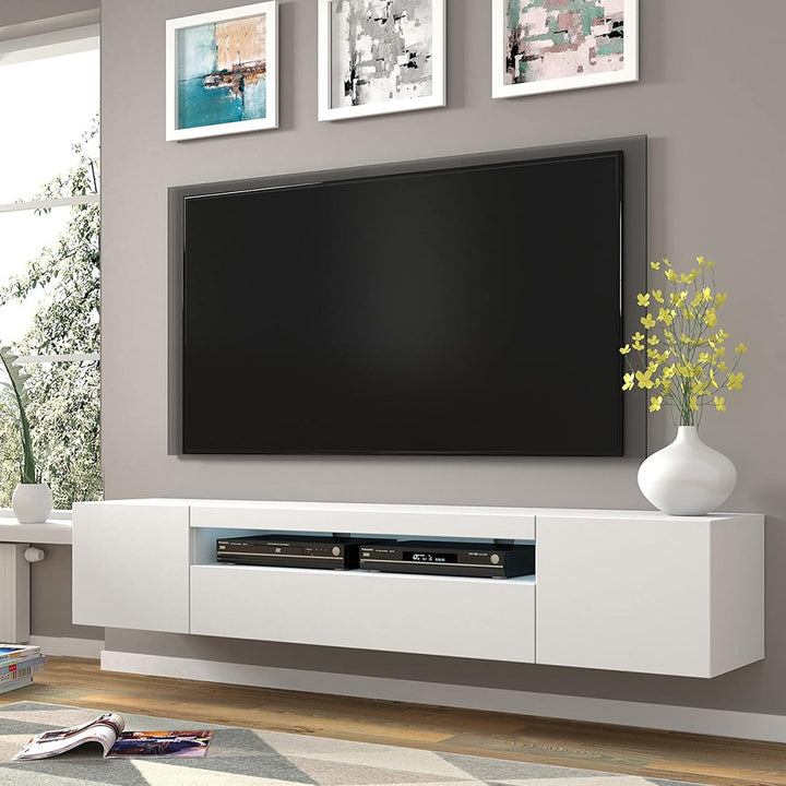 Modern tv stand in matte white for living room