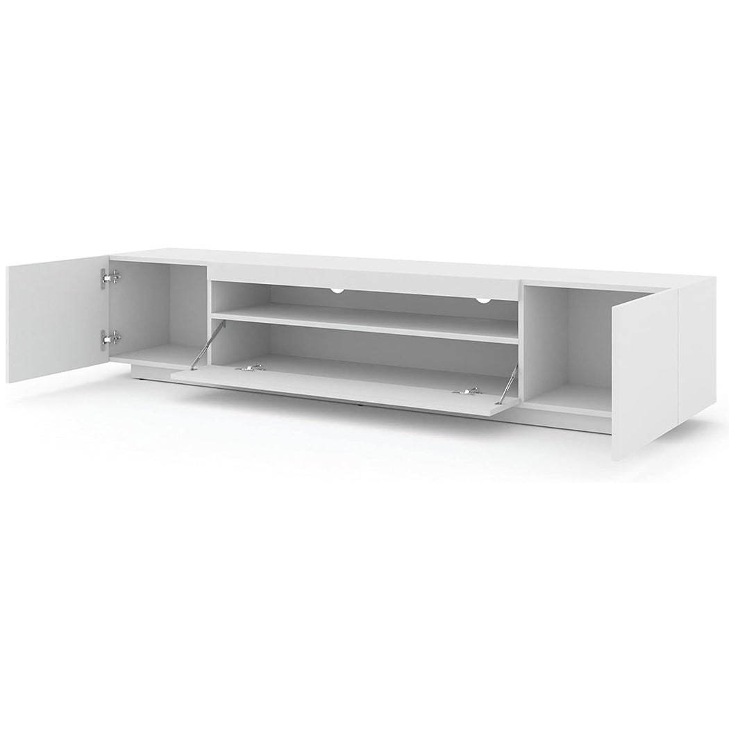 Stylish white tv stand with storage for living room