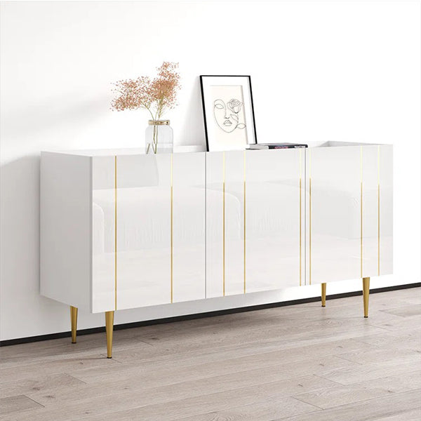 Modern white sideboard with gold legs for living room