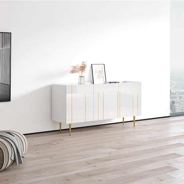 Dsigner white sideboard cabinet with golden legs and premium design