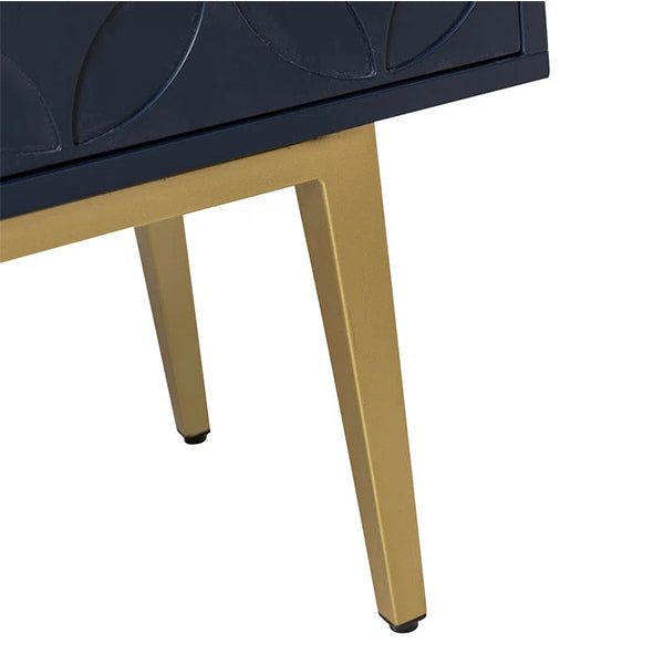 premium navy blue sideboard cabinet with golden legs