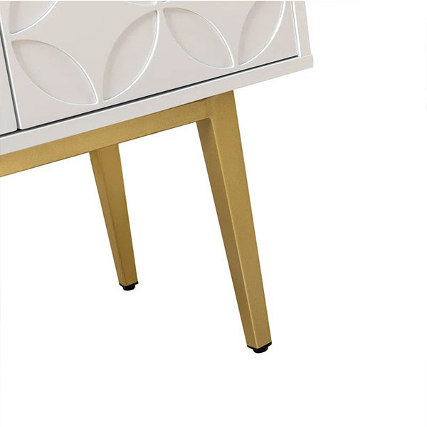 gold durable legs of white sideboard cabinet with storage