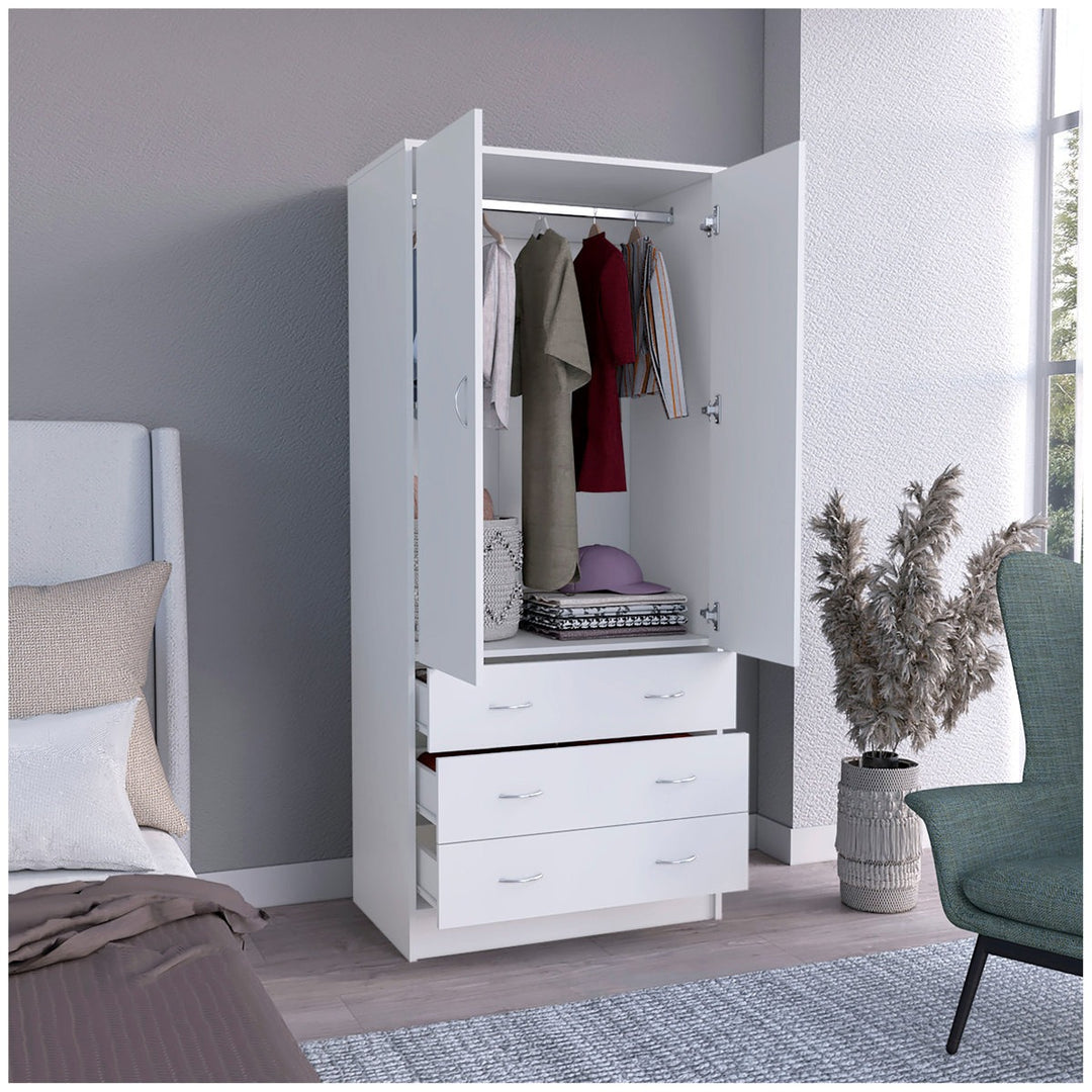 Latest white wardrobe design with open doors in a bedroom setting