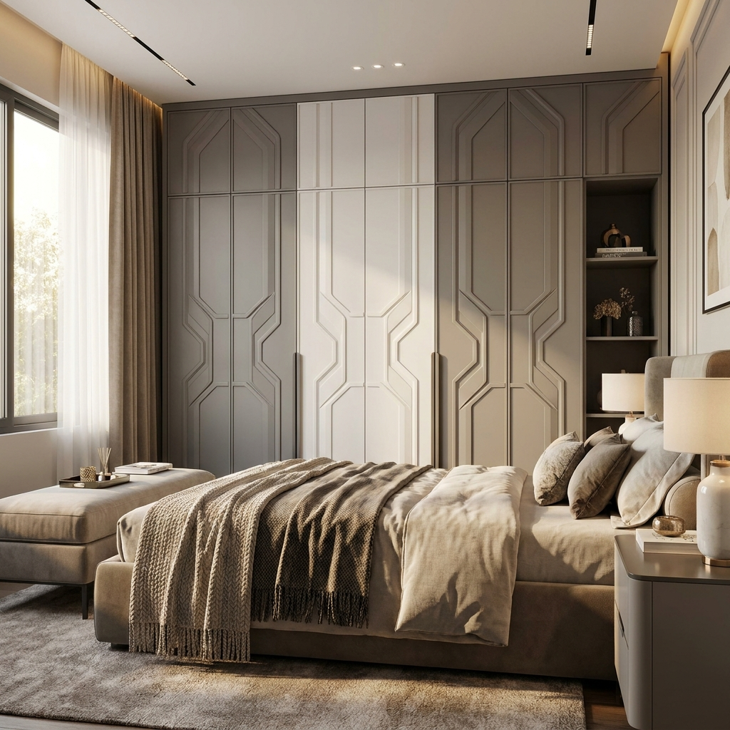 Premium hinged wardrobe for medium sized bedroom in noida