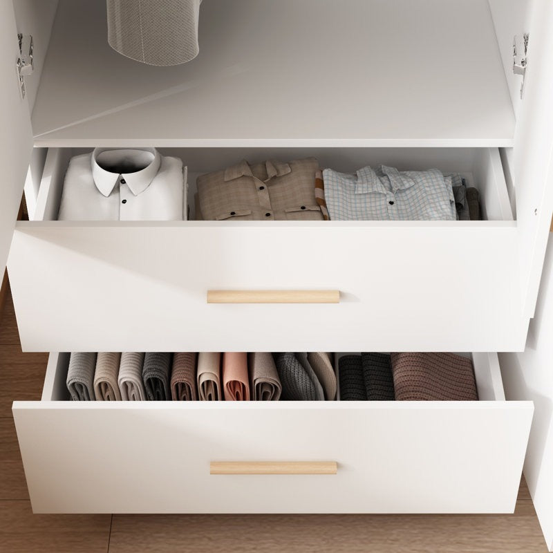 open drawers of wardrobe