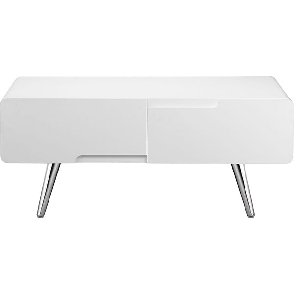 White coffee table with two single drawer