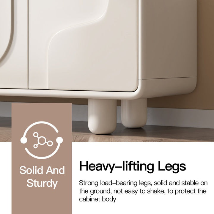 white tv unit with solid and sturdy legs