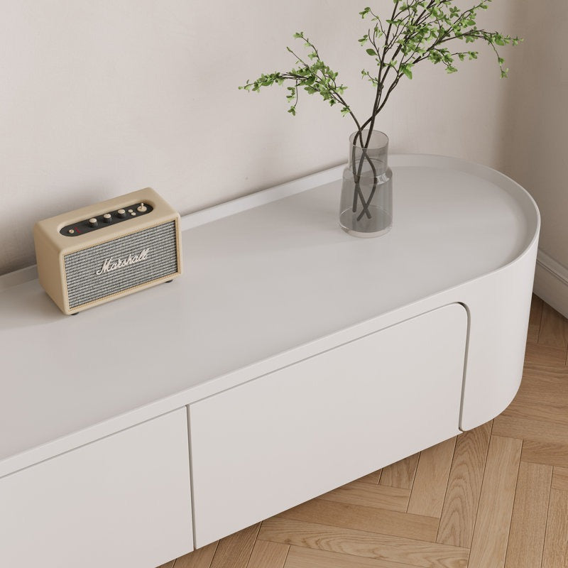 Minimalist modern design of white tv unit