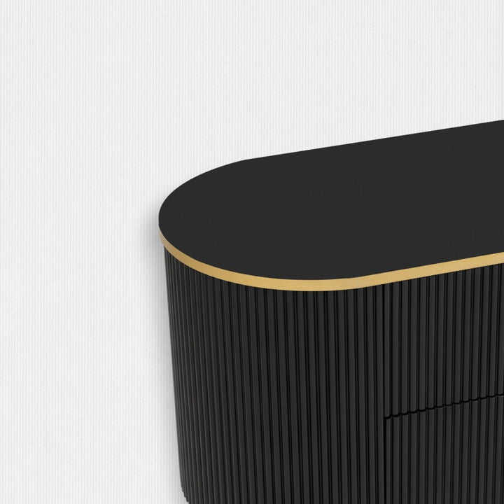 rounded corner of tv unit