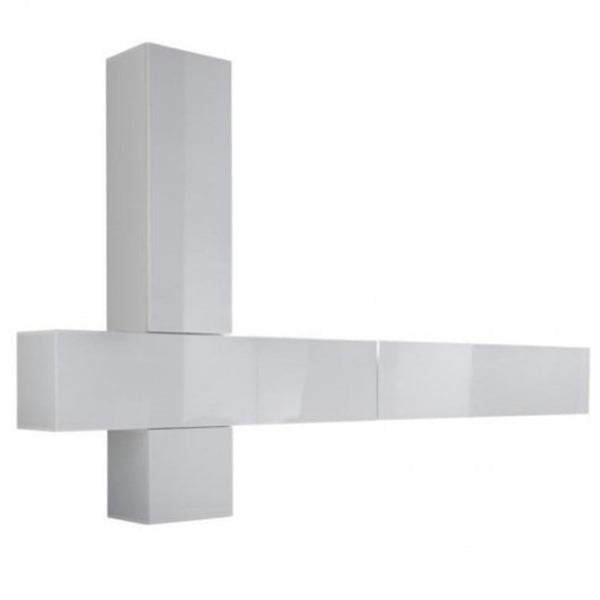 modern wall-mount tv unit in matte white