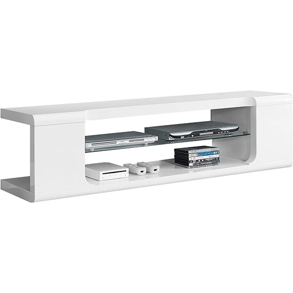 modern white tv shelf crafted from high-quality mdf board with high-gloss pu paint