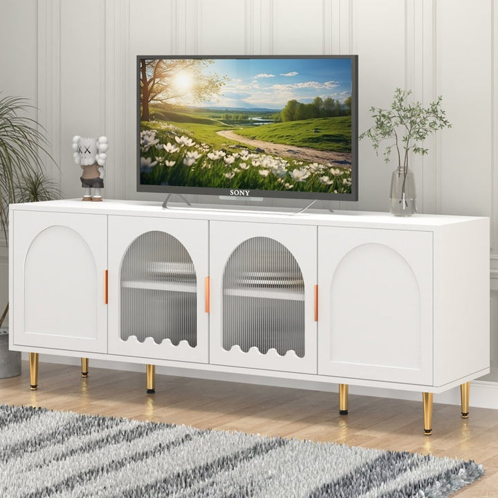 high-gloss PU paint tv unit in white