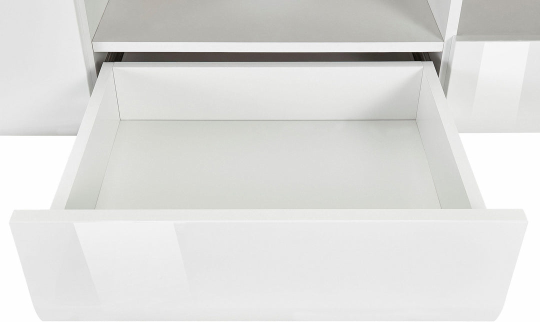 tv unit with soft-close mechanism drawer