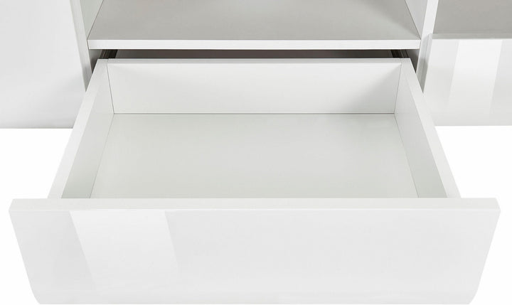 tv unit with soft-close mechanism drawer