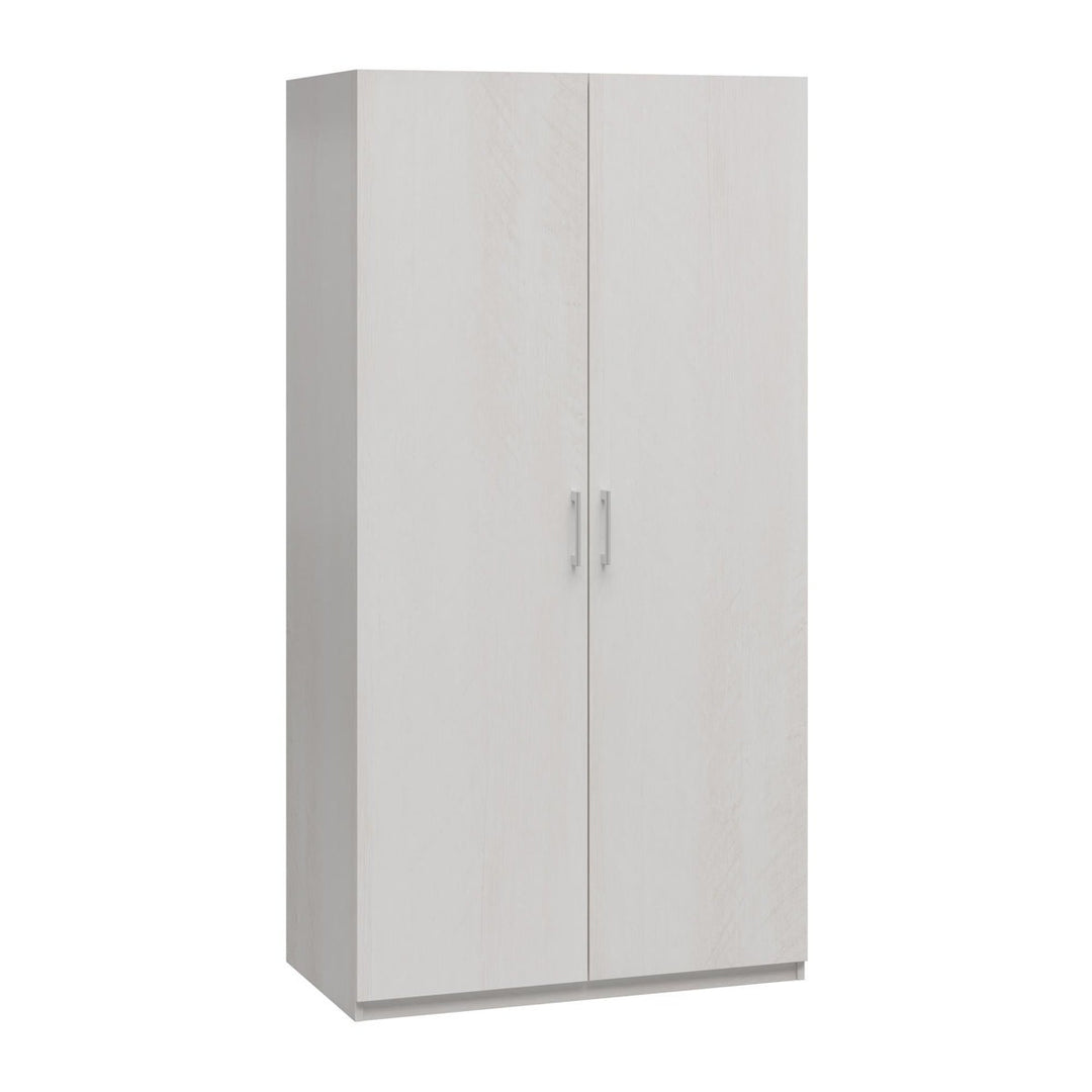 Premium white wardrobe with two doors on a white background