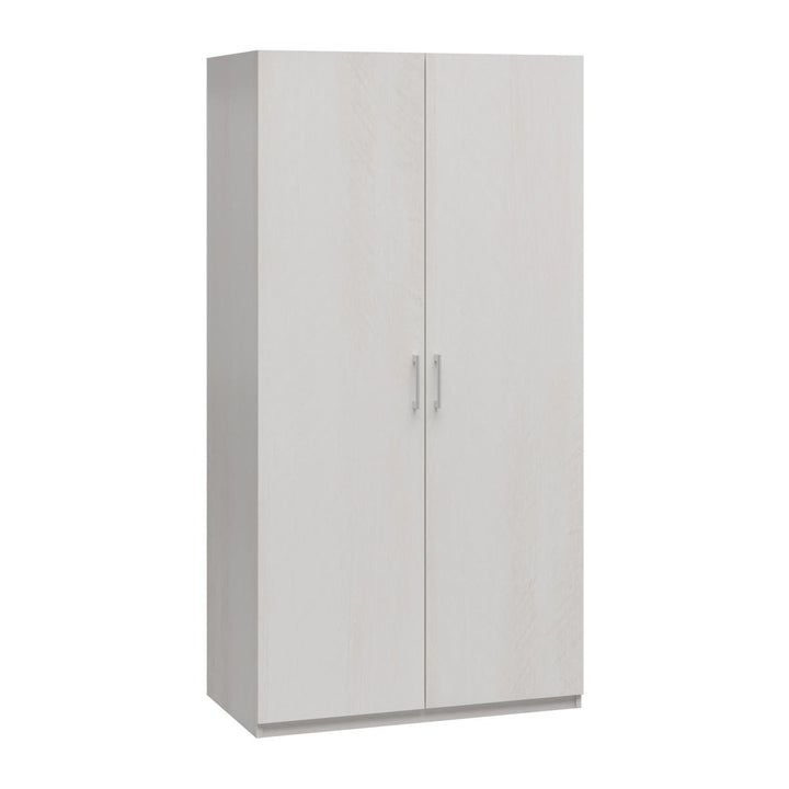 Premium white wardrobe with two doors on a white background