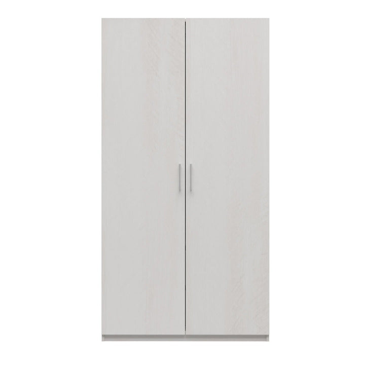 White double-door wardrobe cabinet on a white background