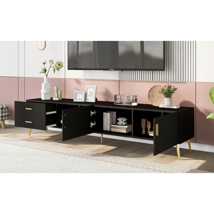 modern tv unit in black colour 