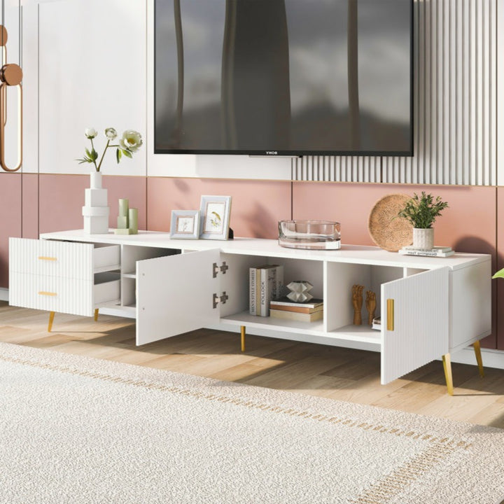 modern white tv stand
