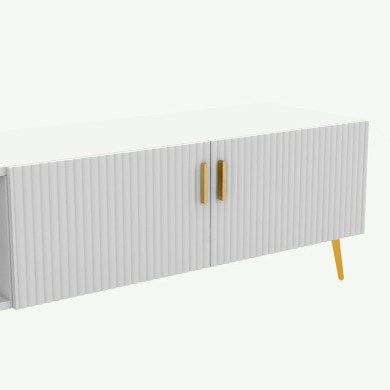 white tv unit with modern design