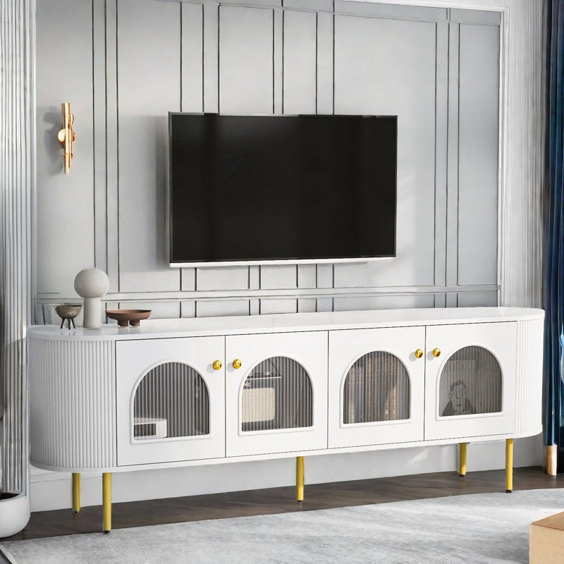 Luxurious white tv cabinet with storage