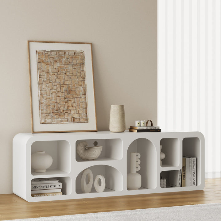 Modern white tv shelves