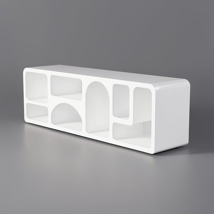 Stylish white tv shelves for living room