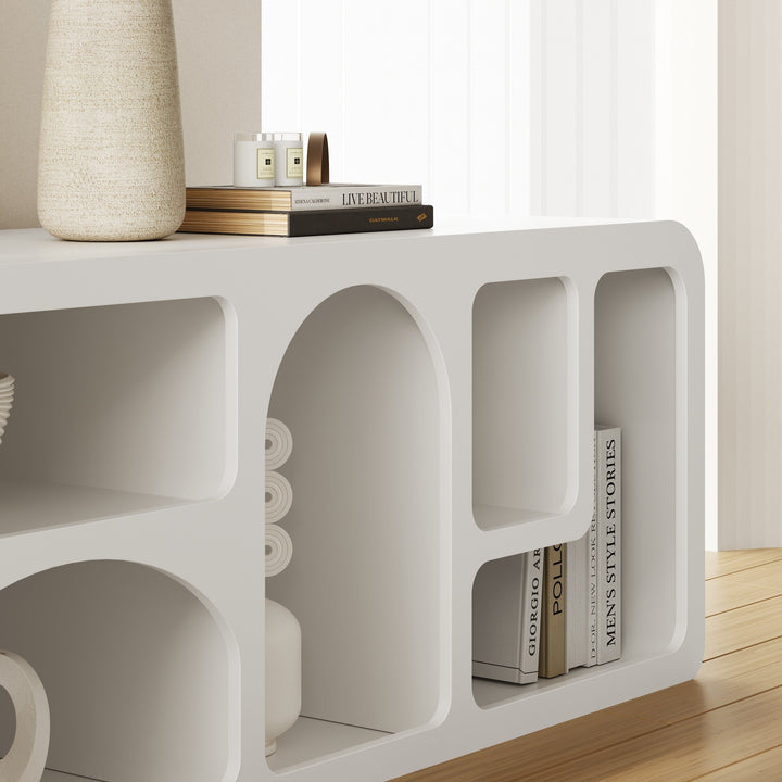 Modern white TV stand crafted from premium MDF for durable