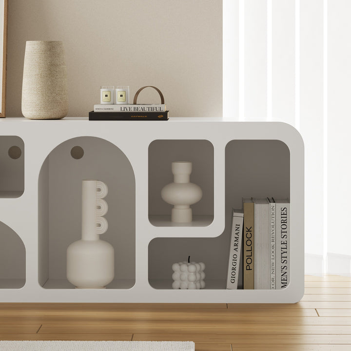 Stylish tv shelves used as bookcase and tv stand