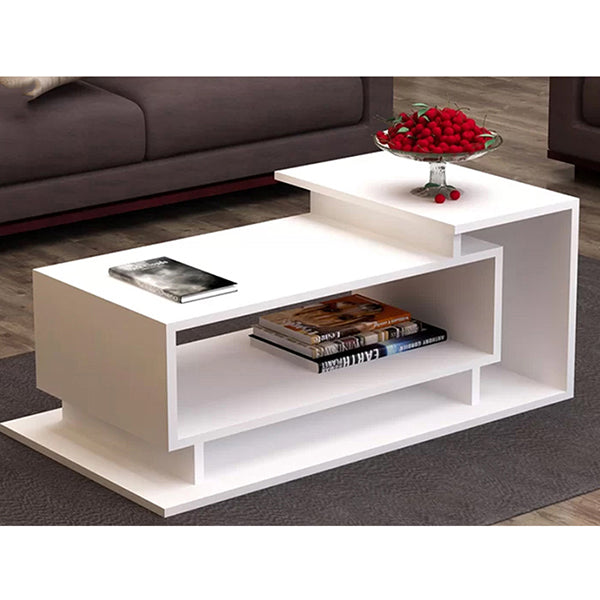 White stylish center table crafted from pre-laminated board
