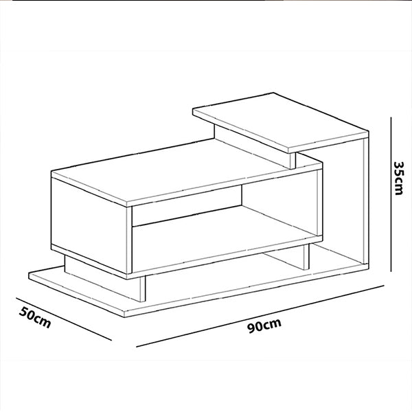 dimension of white coffee table