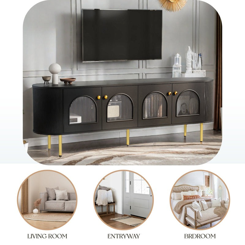 Black tv unit perfect for both bedroom and living room