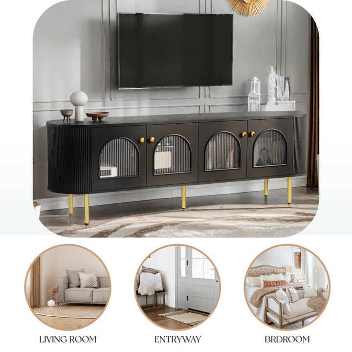 Black tv unit perfect for both bedroom and living room