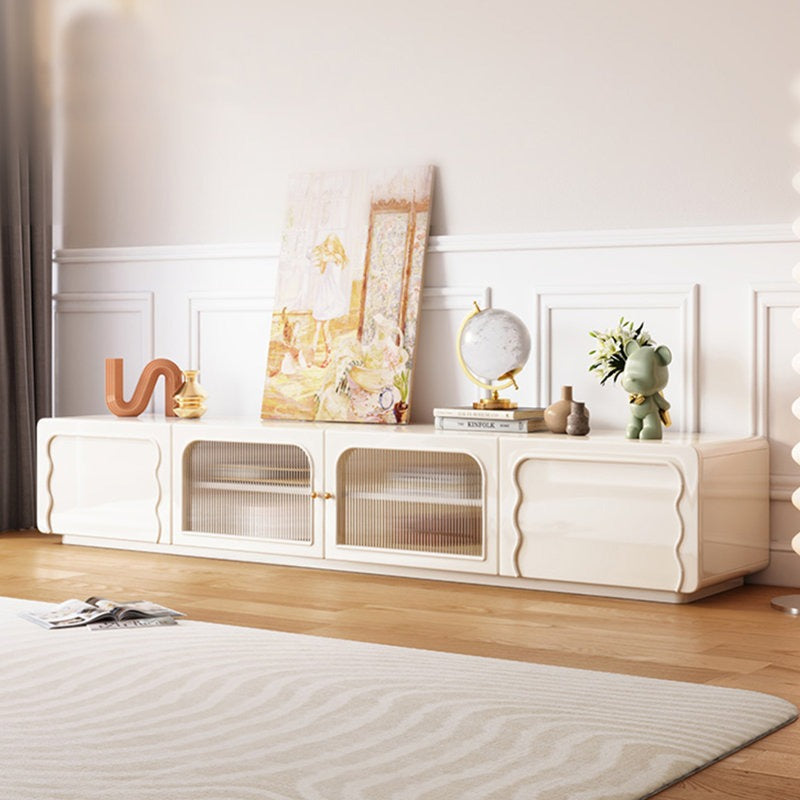 Modern white pu finish tv unit