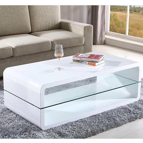 White center table in living room