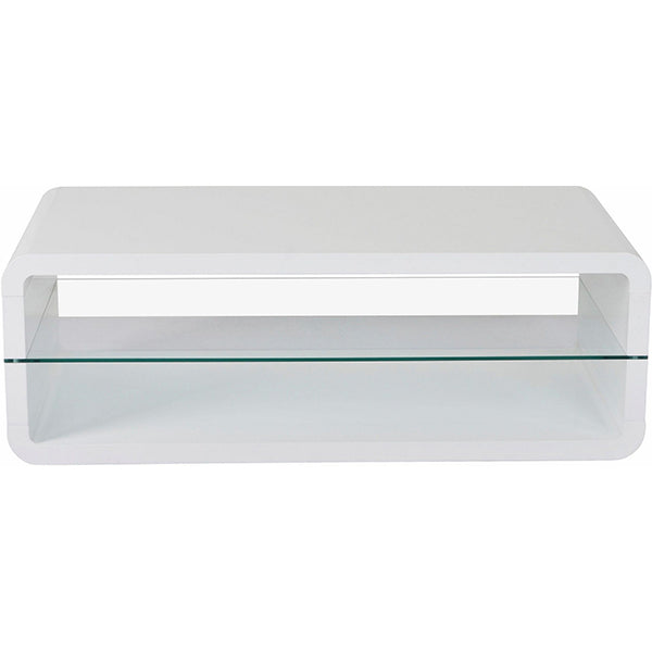 Stylish white center table with two-tier storage