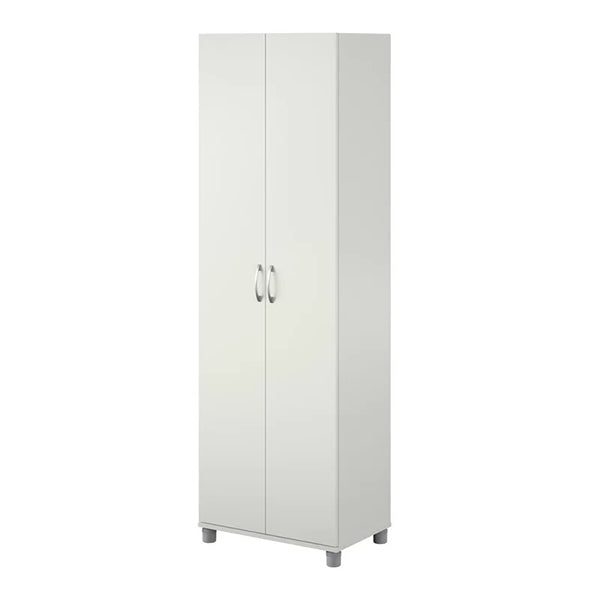 Modern 2-door wardrobe with silver metal handle