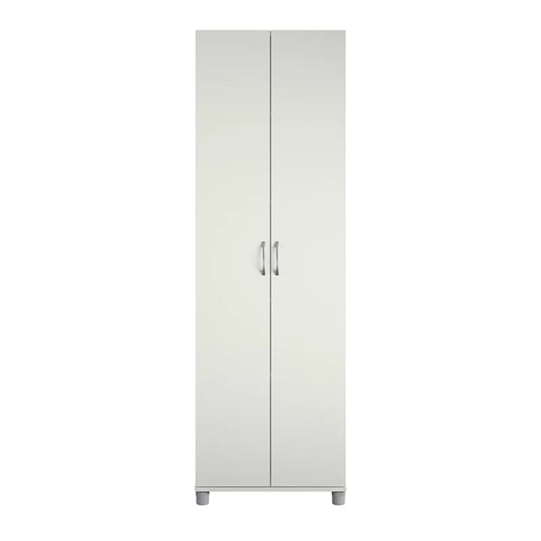 modern 2-door wardrobe with silver metal handle