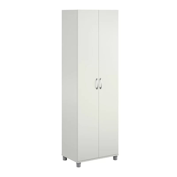 White 2-door wardrobe on a white background