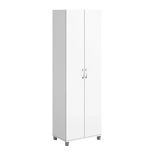 2-door wardrobe in matte white for compact bedroom