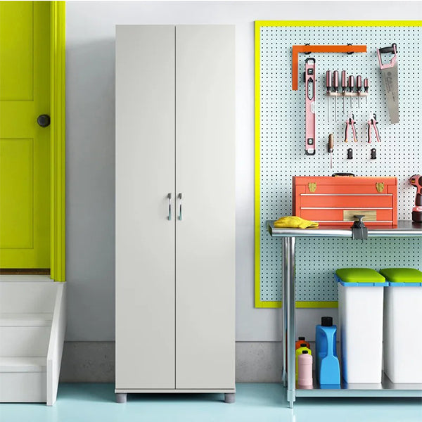 white 2-door wardrobe for compact homes