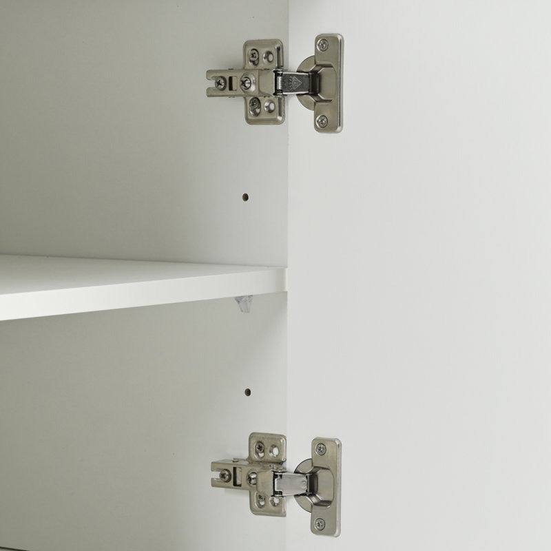 branded hinges used in stylish white tv stand