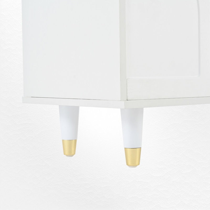 Stylish tv stand with white and gold legs