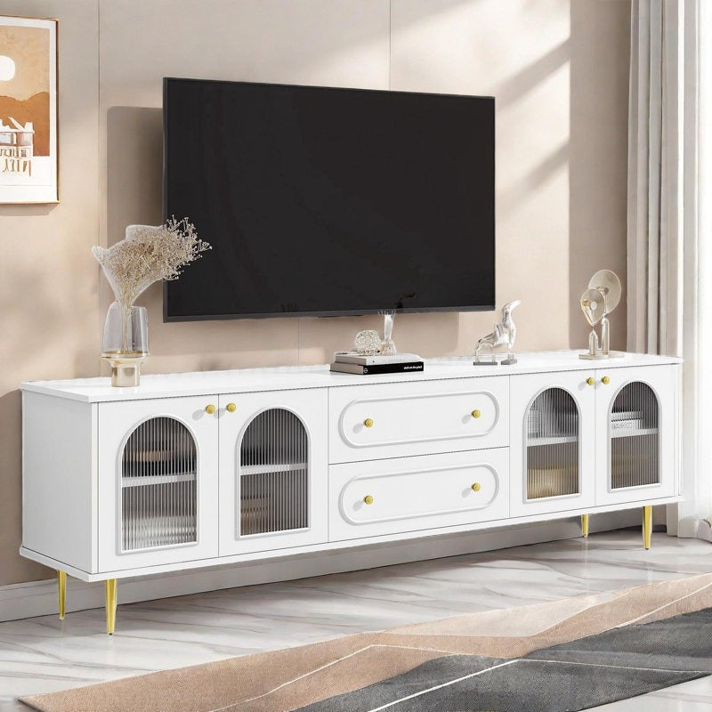 premium white tv stand for living room