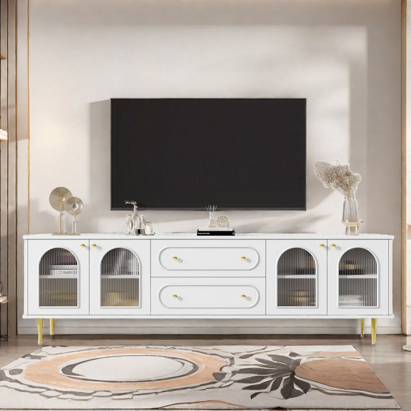 white stylish tv stand