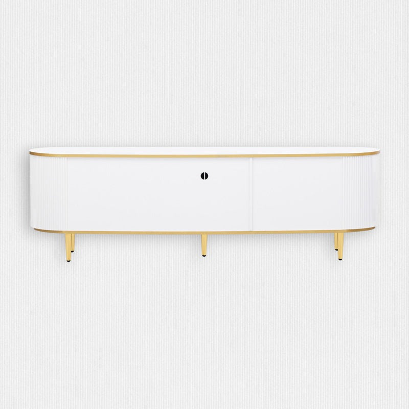 back view of white high-gloss pu paint tv stand