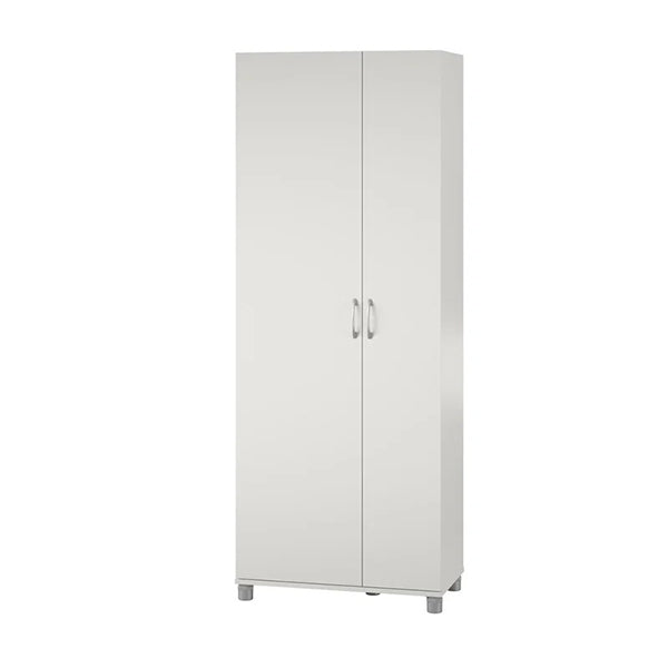 2-door wardrobe in white finish for indian homes